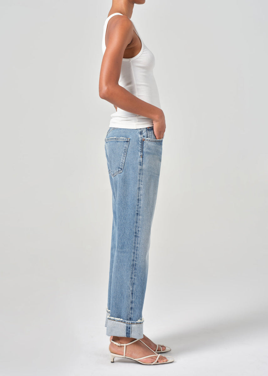 Agolde Fran Low Slung Straight Jean in Reign