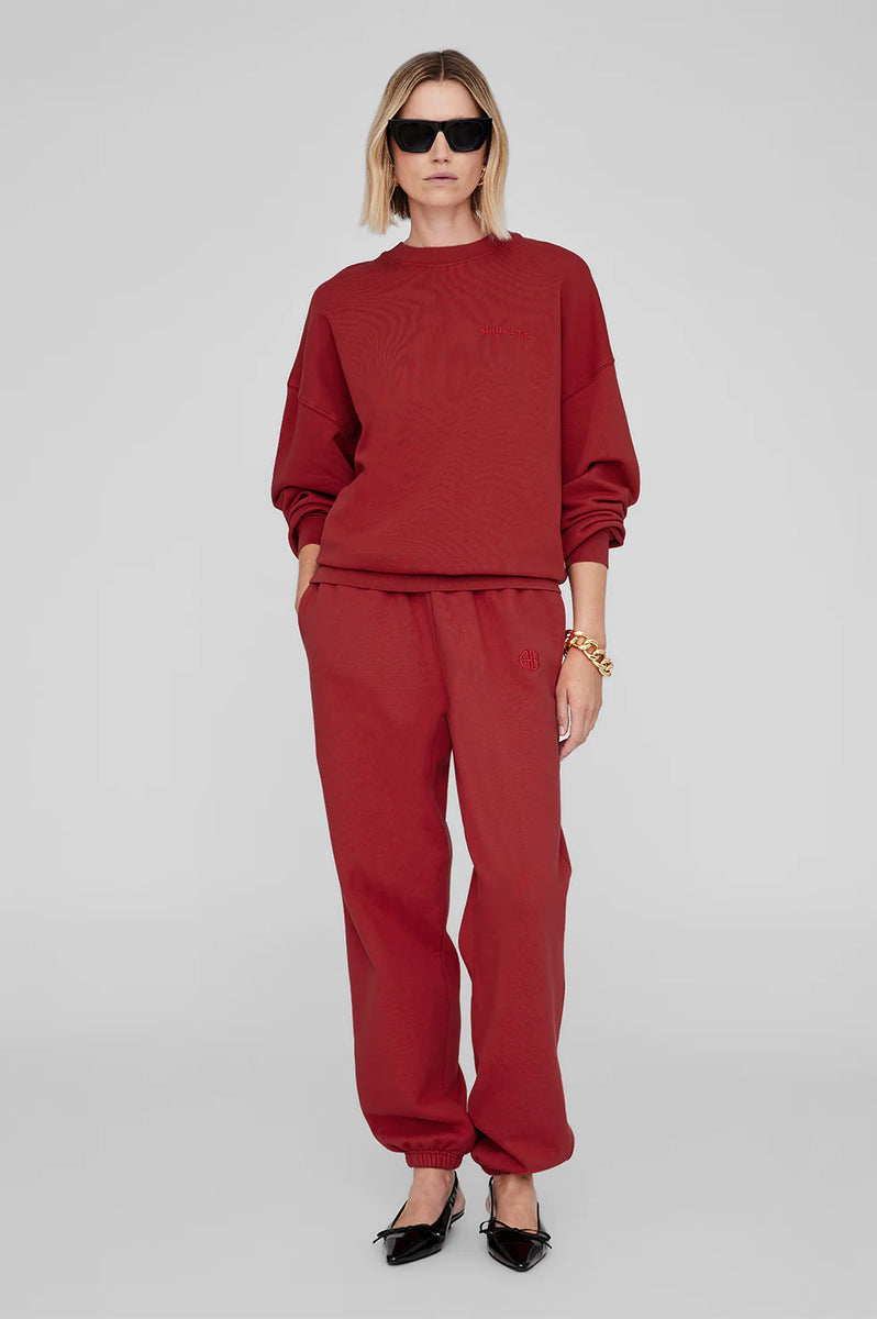 ボトムスその他 ANINE BING Red jogging pants ANINE BING logo-embroidered Sweatpants | Red | FARFETCH