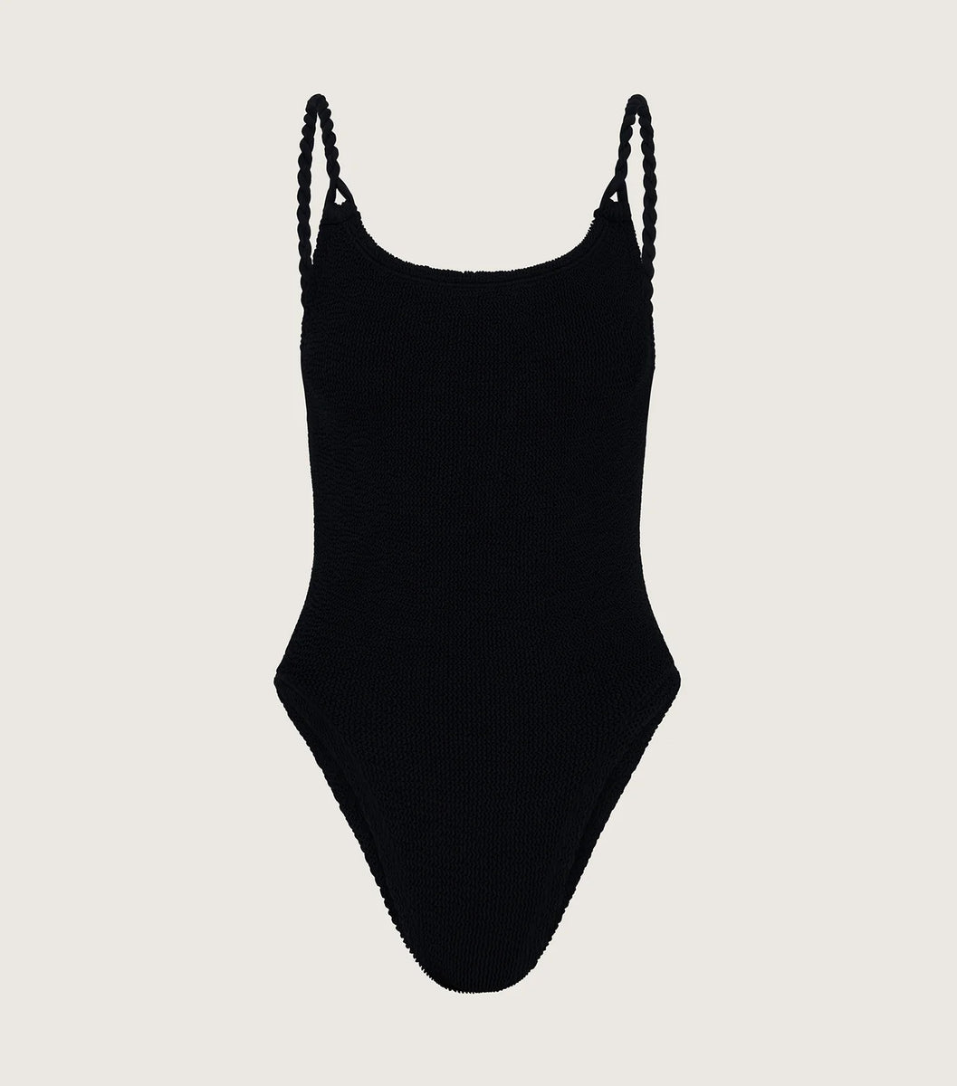 Hunza G Camille Swimsuit in Black– Willow & Wolf Marlborough