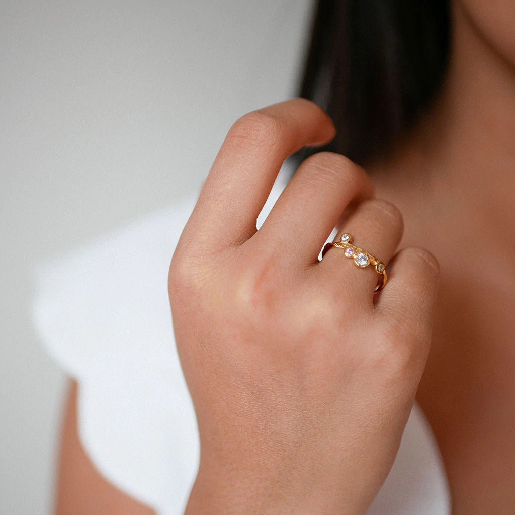 Enamel discount rose ring