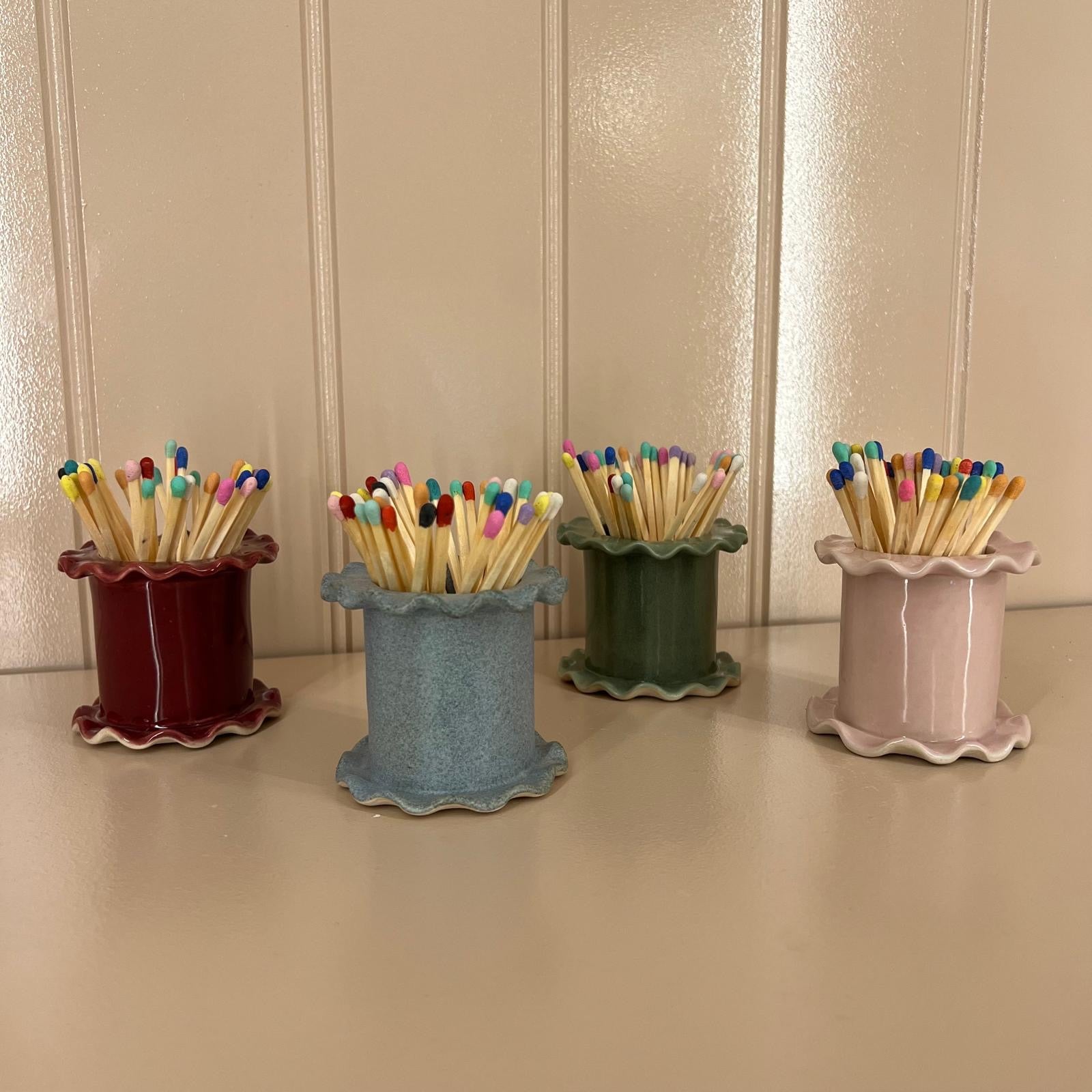 Match Stick Holder with Matches Pale Pink– Willow & Wolf Marlborough