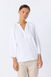 Levete Room Naja White 3/4 Sleeve Linen Top