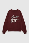 Anine Bing Miles Sweatshirt Chenille Signature in Burgundy