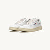 Autry Medalist Low Trainers In White and Green Leather