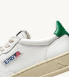 Autry Medalist Low Trainers In White and Green Leather