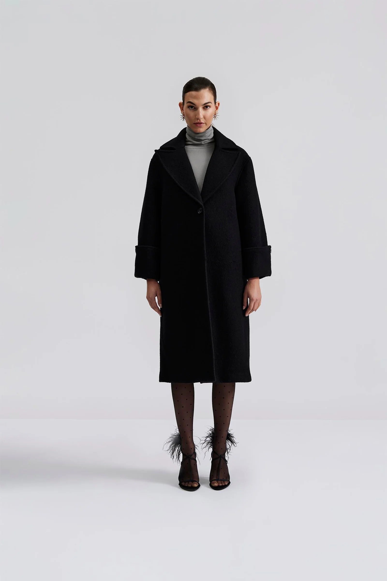 Black coat oversized online