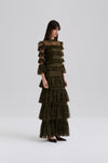 By Malina Carmine Long Sleeve Lace Maxi Dress