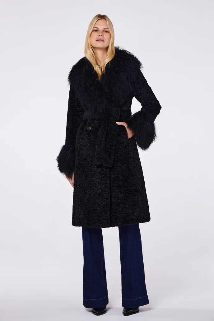 Charlotte Simone Penny Faux Fur Black Coat– Willow & Wolf Marlborough