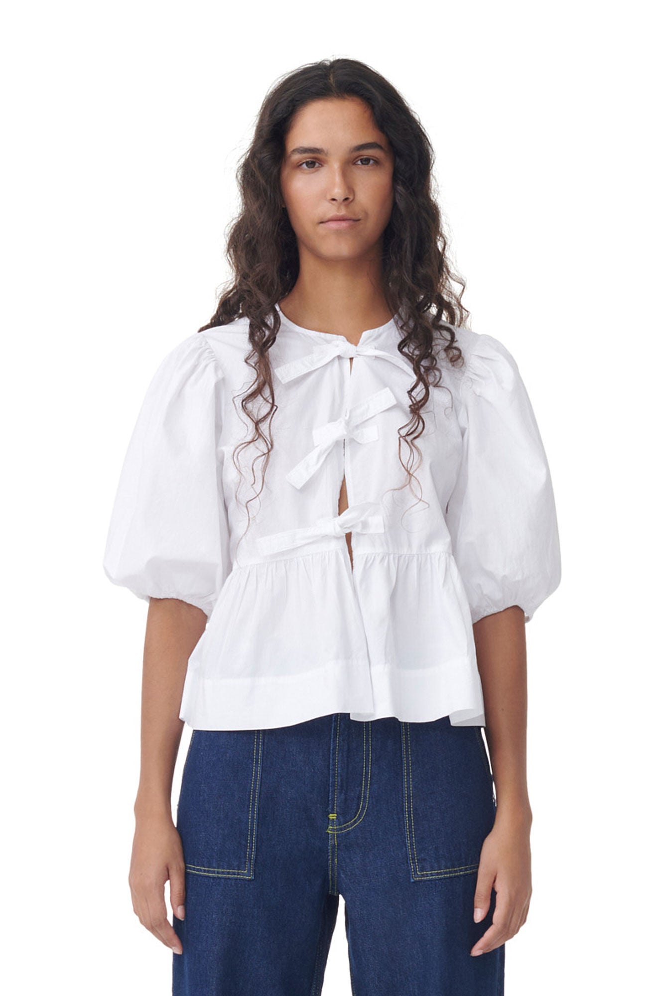 white blouse with peplum