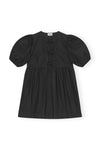 Ganni Black Cotton Poplin Tie String Mini Dress