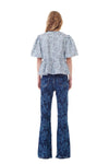 Ganni Floral Printed Cotton Poplin Peplum Blouse