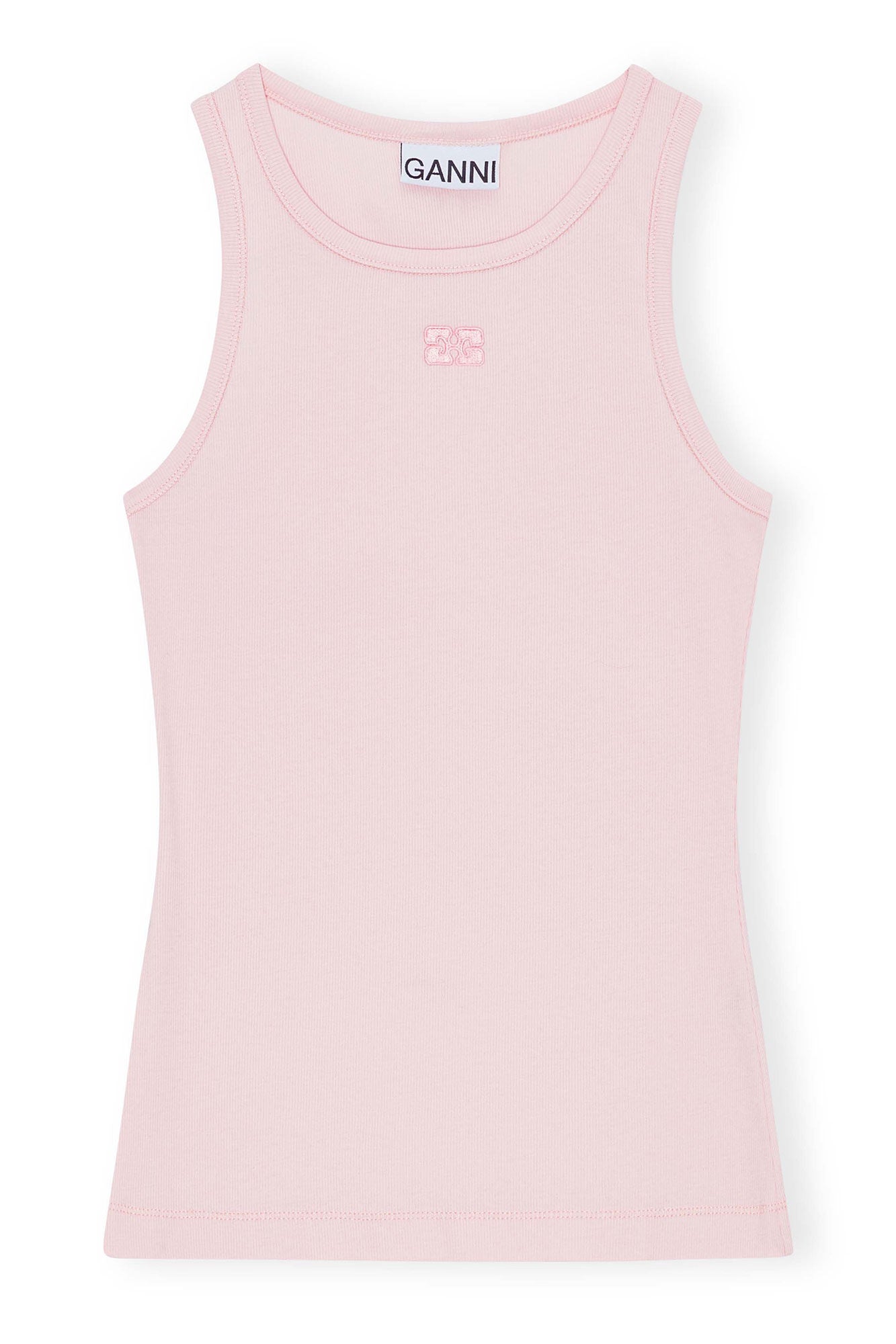 Ganni Light Pink Soft Cotton Rib Tank Top– Willow & Wolf Marlborough