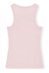 Ganni Light Pink Soft Cotton Rib Tank Top