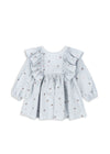 Konges Slojd Evia Long Sleeve Bow Dress Blue Cherry Coeur