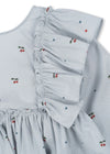 Konges Slojd Evia Long Sleeve Bow Dress Blue Cherry Coeur
