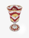 Les Ottomans Ikat Gold Wine Glass - Red