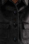 By Malina Seressa Faux Pony Hair Boxy Jacket
