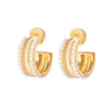 Talis Chains Manhattan Gold Pearl Hoop Earrings