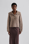 By Malina Yselle Button Detailed Alpaca Blend Sweater