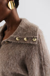 By Malina Yselle Button Detailed Alpaca Blend Sweater