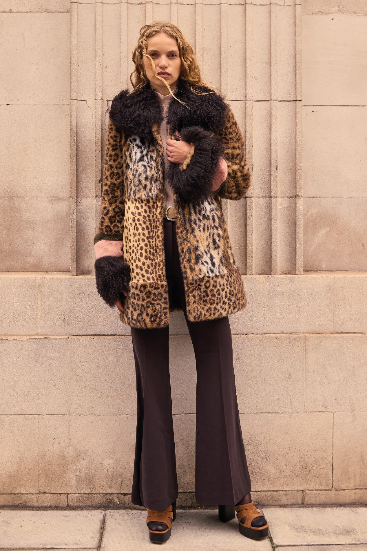 Charlotte Simone Melody Coat in Leopard and Rose