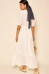 rixo edina cotton maxi dress Edina Embroidered Cotton Midi Dress in Pansy Embroidery White
