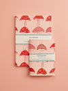 Heather Evelyn A5 Notebook in Red/Pink Mushroom Print