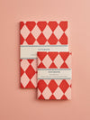 Heather Evelyn A5 Notebook in Red/Pink Diamond Print