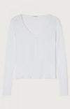 American Vintage Sonoma Long Sleeve V-Neck T-Shirt - White