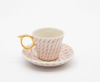 Mini Cup and Saucer – Dash Patterned