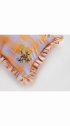 Projektityyny Leinikki Gingham Frill Embroidery Cushion - Apricot