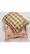Projektityyny Leinikki Gingham Frill Embroidery Cushion - Apricot