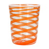 Murano Spiral Tumbler - Orange with White Rim