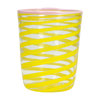 Murano Spiral Tumbler - Yellow with Pink Rim