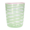Murano Spiral Tumbler - Green with Pink Rim