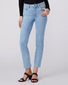 Paige Cindy High Rise Straight Raw Hem Ankle Jeans