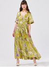 Hayley Menzies Tropical Hibiscus Silk Lurex Jacquard Maxi Dress