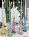 Glass Candle Holder - Tall Bobble