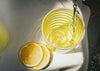 Murano Spiral Tumbler - Yellow with Pink Rim